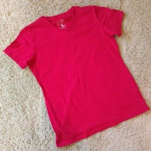 Girls Red V Neck Shirt